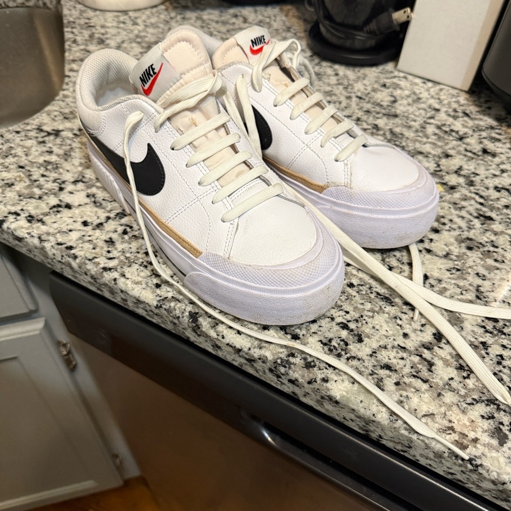 Nike Court Legacy Womens White and Black Sneakers